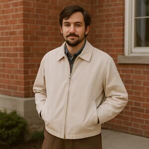 Vintage London Fog taupe zip up Men's jacket size 40‎